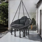 Висящ стол с възглавница - щъркелово гнездо 80 см aнтрацит