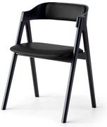 Трапезен стол от черен дъб с кожена седалка Findahl от Hammel Mette - Hammel Furniture