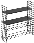 Стенен рафт със стойка за бутилки Libro - Metaltex