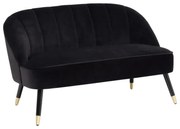 Двуместно канапе atmosphera Naova, Велур, 126x71x72 cm - Черен