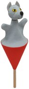 Moravská - Кукла за куклен театър с конус и дървена пръчка Вълк, 20 см.