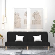 375867 vidaXL 2-местно разтегателно канапе, черно, текстил