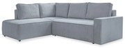 Светлосив разтегателен ъглов диван от рипсено кадифе (ляв ъгъл) Brave Dave – Miuform