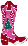 Декоративна възглавница с коледен мотив от букле 48x35 cm Santa's Howdy Christmas Boot – Catherine Lansfield