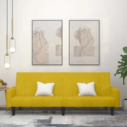 375781 vidaXL 2-местно разтегателно канапе, жълто, кадифе