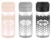 Стъклена солница с декор и пластмасово капаче 244см M-131032-HIBRIT - Horecano