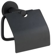 WENKO 24241100- Държач за тоалетна хартия BOSIO BLACK, 15 x 13,5 см, неръждаема стомана/сребрист
