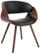 Черен/тъмнокафяв тапициран трапезен стол с подлакътници Visby Evo – Tomasucci