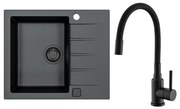 ALVEUS SETA23230 - Кухненска мивка CADIT+смесител MINTAS 34 cm гранит/черен