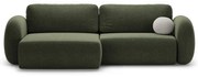 Зелен шенилов сгъваем/с място за съхранение ъглов диван Tonale – Cosmopolitan Design