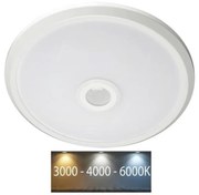 LED Плафон със сензор LED/12W/230V 3000/4000/6000K Ø 29 см Iбял