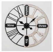 Стенен часовник 1xAA Ø 60 см черен/бяла патина