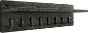 Folin melamine wall coat hanger with mirror in anthracite color 90x4x90см.