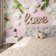 Фототапет – С надпис Love в романтичен стил