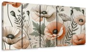 картини от 5 части – Нежни цветове на мак