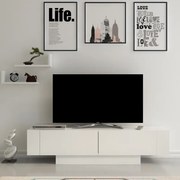 ТВ шкаф Matera от меламин – бял цвят 150×31.5×41.6 см
