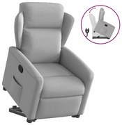 3303143 vidaXL Изправящ реклайнер стол, облачно сив, текстил