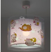 Dalber 41762S - Детски полилей KAWAII FRIENDS 1xE27/15W/230V розов