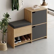 Шкаф за обувки Haven TopMebel от меламин в сапфирен дъб - антрацит 101x35x80.4cm