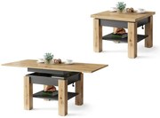 КЛЕО Дъб Артисан/Антрацит - РАЗТЕГАТЕЛНА ХОЛНА МАСА С ПОВДИГАЩ МЕХАНИЗЪМ