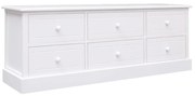 338527 vidaXL ТВ шкаф, бял, 108x30x40 cм, пауловния масив