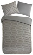 Сиво/кафяво единично удължено спално бельо от микрофибър 140x220 cm Pure Zigzag – Good Morning