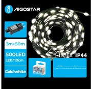 Aigostar - LED външна коледна гирлянда 500xLED/8 функции 53m IP44 студено бяла