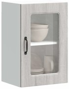 853533 vidaXL Кухненски стенен шкаф със стъклена врата "Kalmar", сив, инженерно дърво сонома