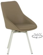 Трапезен стол WIGAN 1 силиконова кожа - кафяв 46