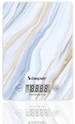 Кухненска везна Beper P102BIL001, До 5 кг, LCD дисплей, Твърди храни и течности, Сензорно управление, Закалено стъкло, Мрамор