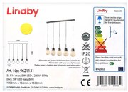 Lindby - LED Димируем пендел BADO 5xLED/5W/230V