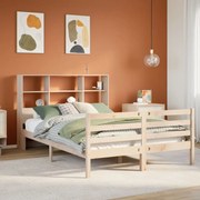3321899 vidaXL Легло с етажерка за книги, без матрак, 140x200 см, бор масив