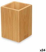Поставка за четка за зъби Естествен Бамбук Пластмаса 6,8 x 9,7 x 6,8 cm (24 броя)
