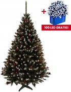 Заснежена елха с офика и шишарки 180 см