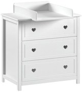 Бял детски скрин с маса за преповиване 90x103x73 cm Amori – Vipack