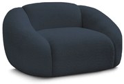 Тъмносиньо кресло от букле Tina – Bobochic Paris