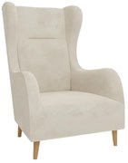 Кремаво кадифено кресло Carole - Ropez