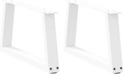 4012529 vidaXL Крака за масичка за кафе, V-образни, 2 бр., бели, 50 x (30-31,3) см, стомана