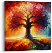 Картина на платно – Дървото на живота в огнена светлина