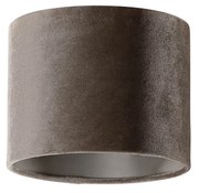 Кафяв кръгъл абажур от велур 18/18/14