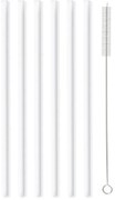 Комплект от 6 бели стъклени сламки за пиене с дължина 20 cm - Vialli Design