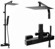 Душ система с термостат Rea FENIX Milan Black Mat