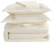 Кремаво единично спално бельо от памучен сатен с включен долен чаршаф/6 части 140x200 cm Maison Bloom – Mila Home Luxury