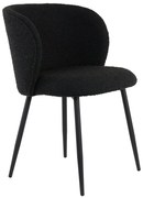 Черен тапициран трапезен стол Elyna – Light &amp; Living