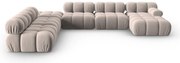 Светлокафяв кадифен модулен ъглов диван (ляв ъгъл/U форма) Bellis – Micadoni