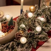 Коледен гирлянд бял със злато 270 см вкл. LED с таймер - Jack