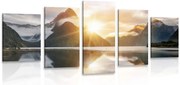 картини от 5 части – Красив изгрев на Нова Зеландия