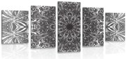 картини от 5 части – Черно-бяла розета