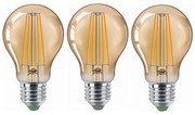 К-кт 3x LED Крушка CLASIC AMBER A60 E27/9W/230V 2200K - Brilagi