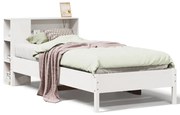 3322847 vidaXL Легло с етажерка за книги, без матрак, 100x200 см, бор масив